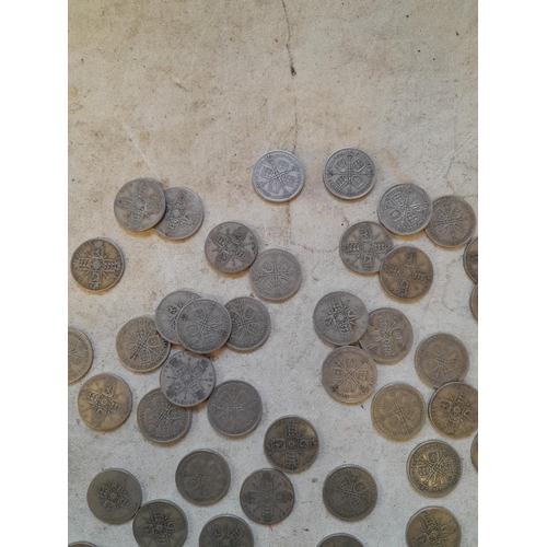 177 - Coins : Approx 550 g of pre 1947 silver coins all from circ.,  condition varies