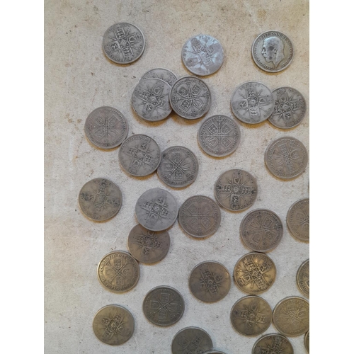 178 - Coins : Approx 550 g of pre 1947 silver coins all from circ.,  condition varies