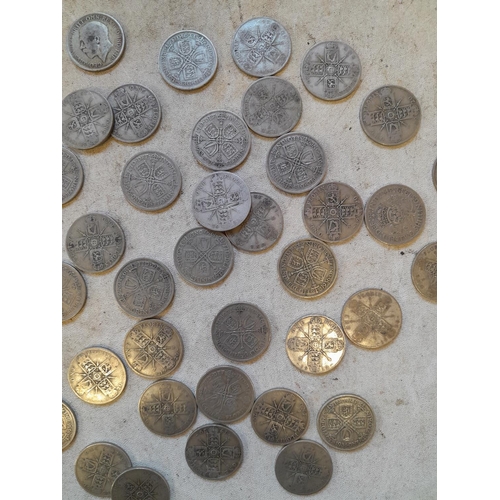 178 - Coins : Approx 550 g of pre 1947 silver coins all from circ.,  condition varies