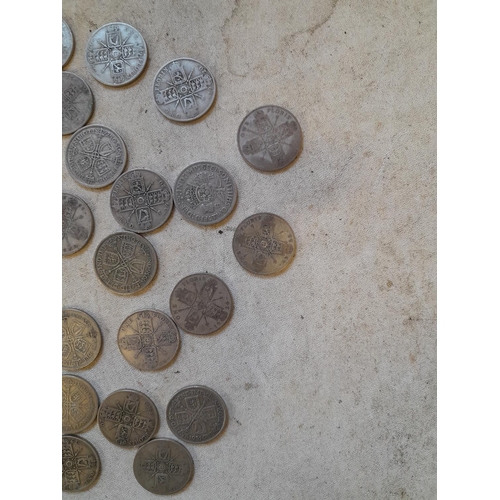 178 - Coins : Approx 550 g of pre 1947 silver coins all from circ.,  condition varies