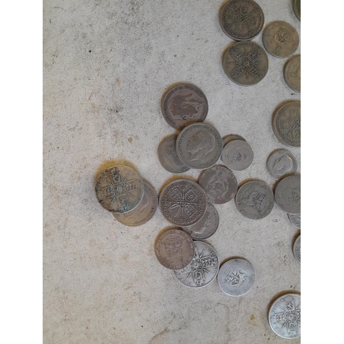 179 - Coins : Approx 550 g of pre 1947 silver coins all from circ.,  condition varies