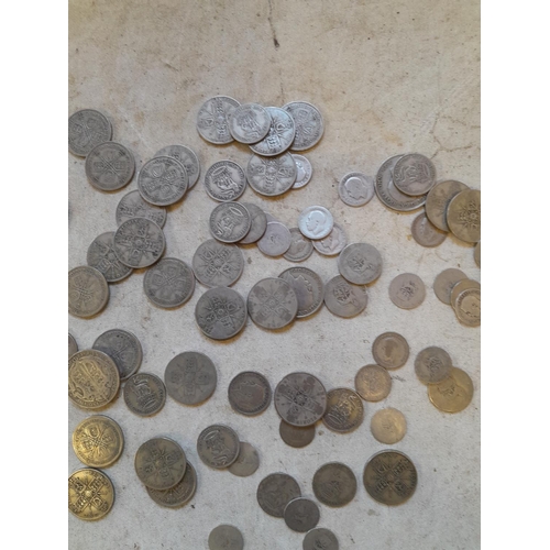 180 - Coins : Approx 550 g of pre 1947 silver coins all from circ.,  condition varies