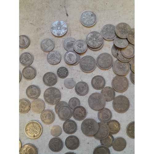 181 - Coins : Approx 550 g of pre 1947 silver coins all from circ.,  condition varies