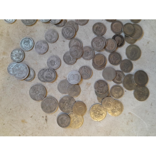 182 - Coins : Approx 550 g of pre 1947 silver coins all from circ.,  condition varies