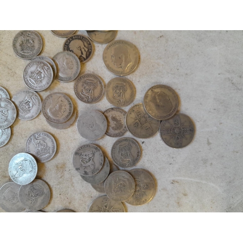 182 - Coins : Approx 550 g of pre 1947 silver coins all from circ.,  condition varies