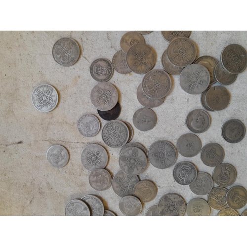 183 - Coins : Approx 550 g of pre 1947 silver coins all from circ.,  condition varies