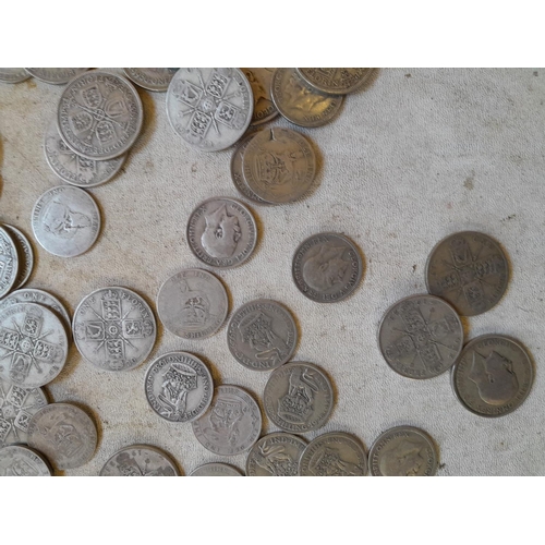 183 - Coins : Approx 550 g of pre 1947 silver coins all from circ.,  condition varies