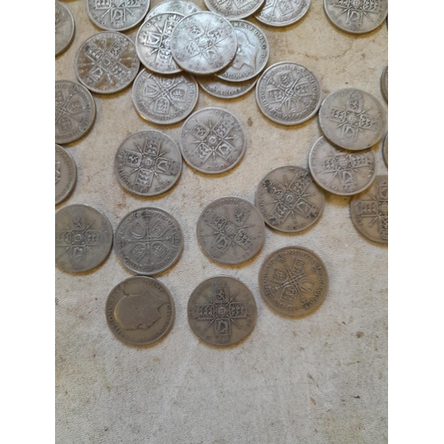 184 - Coins : Approx 550 g of pre 1947 silver coins all from circ.,  condition varies