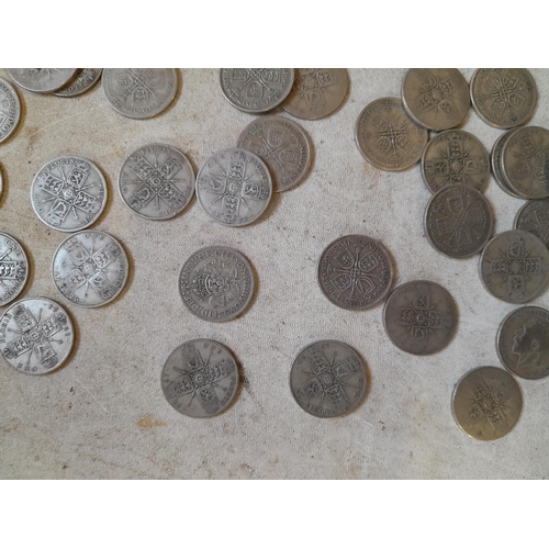 186 - Coins : Approx 550 g of pre 1947 silver coins all from circ.,  condition varies