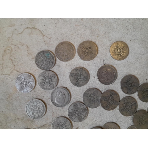 186 - Coins : Approx 550 g of pre 1947 silver coins all from circ.,  condition varies