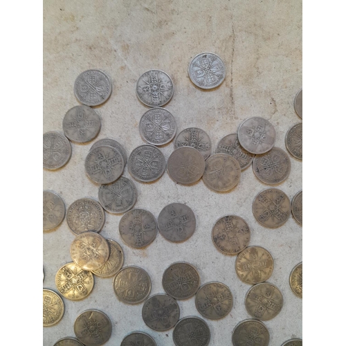 187 - Coins : Approx 550 g of pre 1947 silver coins all from circ.,  condition varies