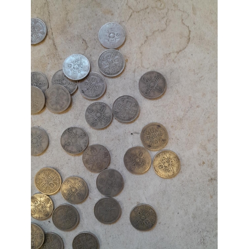 187 - Coins : Approx 550 g of pre 1947 silver coins all from circ.,  condition varies