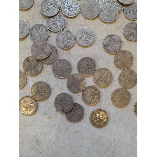 187 - Coins : Approx 550 g of pre 1947 silver coins all from circ.,  condition varies