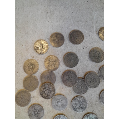 188 - Coins : Approx 550 g of pre 1947 silver coins all from circ.,  condition varies