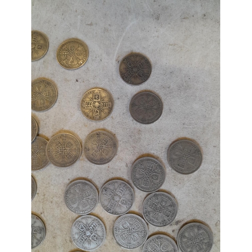 188 - Coins : Approx 550 g of pre 1947 silver coins all from circ.,  condition varies