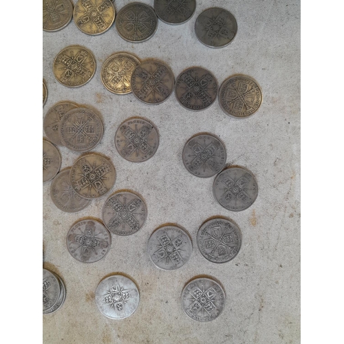 189 - Coins : Approx 550 g of pre 1947 silver coins all from circ.,  condition varies