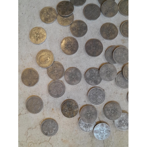 189 - Coins : Approx 550 g of pre 1947 silver coins all from circ.,  condition varies