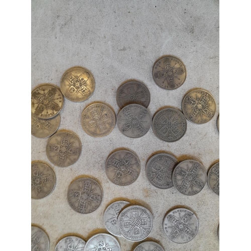 189 - Coins : Approx 550 g of pre 1947 silver coins all from circ.,  condition varies