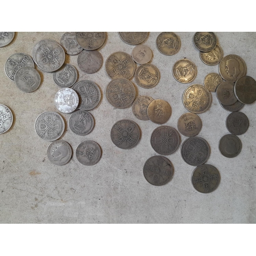 190 - Coins : Approx 550 g of pre 1947 silver coins all from circ.,  condition varies