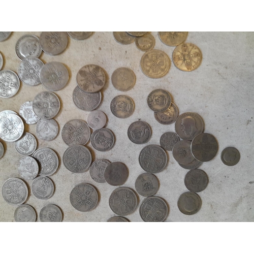 190 - Coins : Approx 550 g of pre 1947 silver coins all from circ.,  condition varies