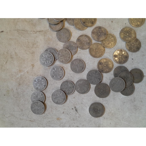 191 - Coins : Approx 550 g of pre 1947 silver coins all from circ.,  condition varies