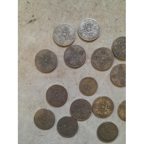 193 - Coins : Approx 200g of pre 1947 silver coins all from circ. condition varies