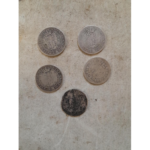 205 - Coins : 5 x Victorian Half Crowns, NF occasionally dirty