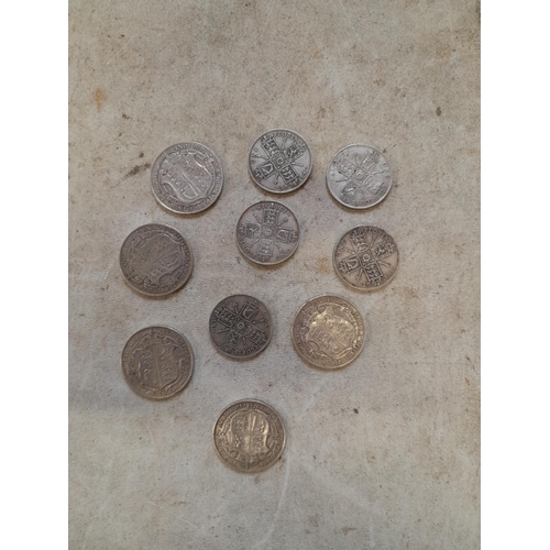 211 - Coins : 5 x Pre 1920 Half Crowns & 5 x pre 102- Florins FGF