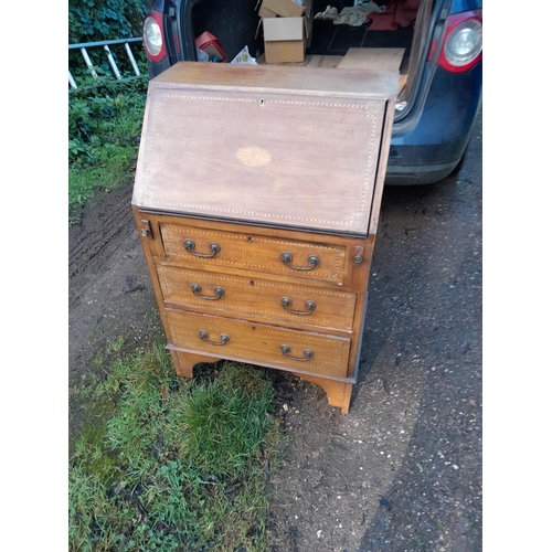 233 - Edwardian inlaid mahogany bureau