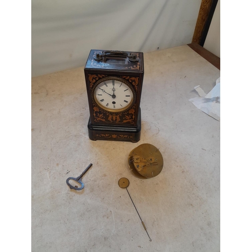 236 - Victorian wooden case mantle clock for restoration, provenance ex Richard Thomas Mickleburgh estate