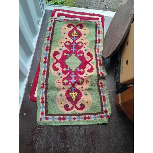 243 - Textiles : Collection of hand made vintage wool rugs of various sizes