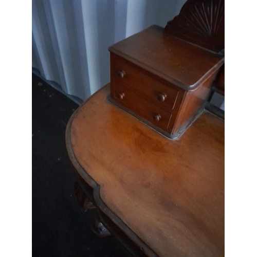 250 - Edwardian mahogany dressing table with caryatid legs