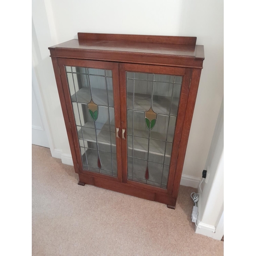 384 - Early 20th century oak glazed display cabinet