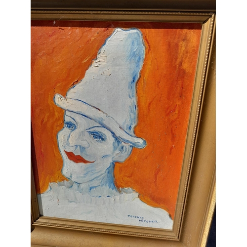 701 - Oil on artists board by T M Mitchell, Charlie Troop, framed, 40 cms x 30 cms