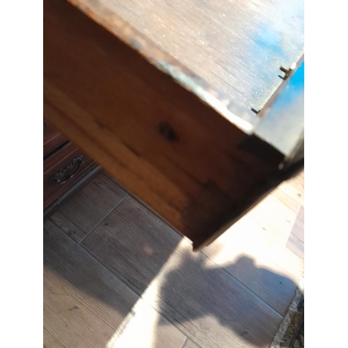 736 - Georgian fully fitted mahogany bureau with later Edwardian inlay, oak lined drawers