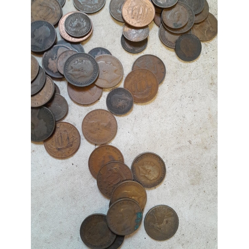 55 - Coins : an array of copper and base metal coins from later 19th century - pre decimal etc.