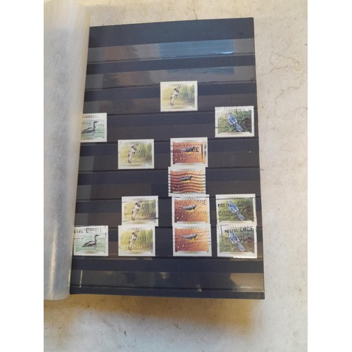 64 - Stamps 6 x sparsely filled mint and used stamps of the world mounted loosely on sheets in stock book... 