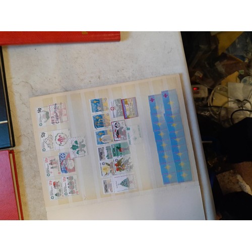 64 - Stamps 6 x sparsely filled mint and used stamps of the world mounted loosely on sheets in stock book... 