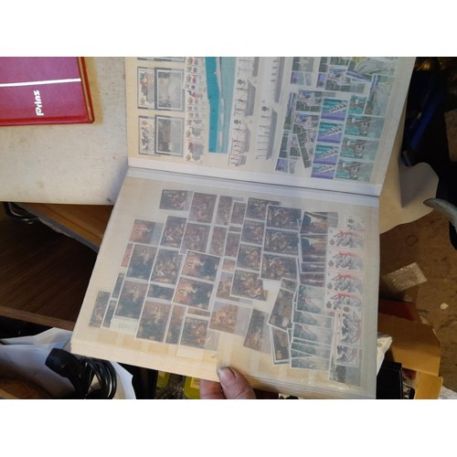 64 - Stamps 6 x sparsely filled mint and used stamps of the world mounted loosely on sheets in stock book... 