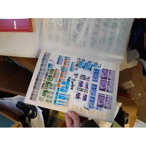 64 - Stamps 6 x sparsely filled mint and used stamps of the world mounted loosely on sheets in stock book... 