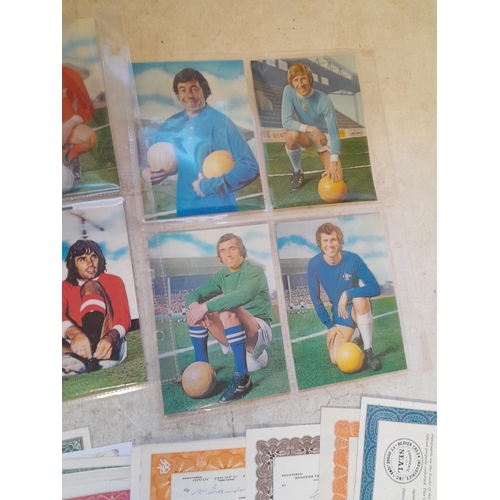 68 - Vintage hologram football cards including George Best and bonds