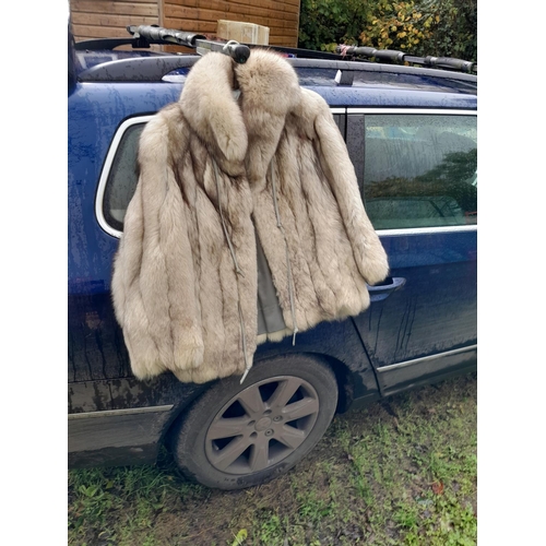 78 - Vintage silver fox fur coat with silk liner