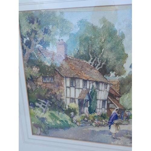 87 - E Richard Sturgeon (1920-1999) watercolour of Children Playing in village street, F&G Provenance pai... 