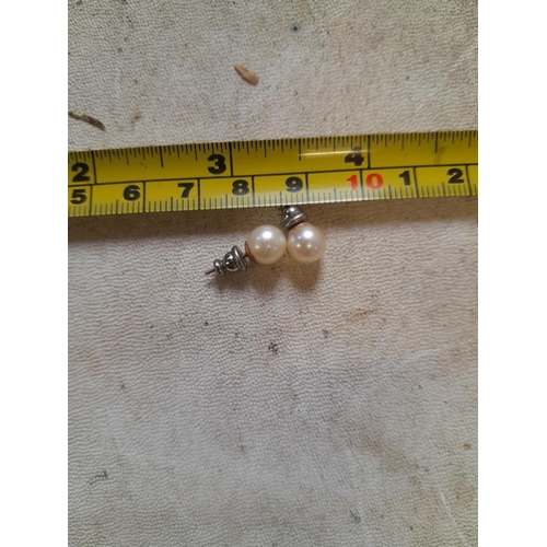 141 - Earrings : pair of larger size pearl earrings included