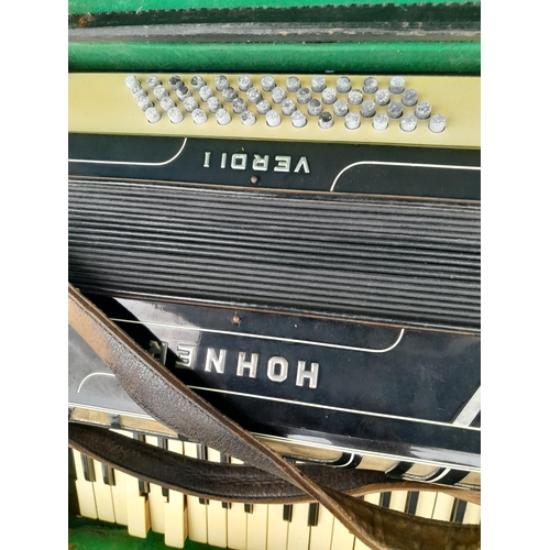 168 - Vintage Hohner Verdi piano accordion in case,