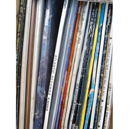 206 - Box of vinyl record albums : commercial pop compilations, easy listening etc.