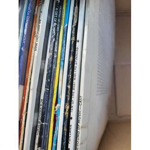 206 - Box of vinyl record albums : commercial pop compilations, easy listening etc.