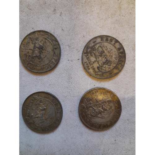 253 - Coins : 4 x East Africa Shillings 1924 & 1925