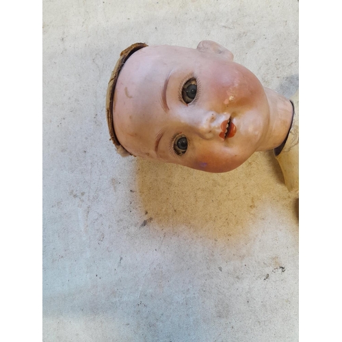 275 - Early 20th century Armand Marseille sleepy eye bisque head doll in need of repair