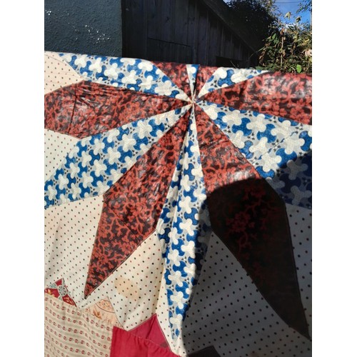 226 - Textiles : Vintage patchwork panel (not lined) 210 cms x 220 cms